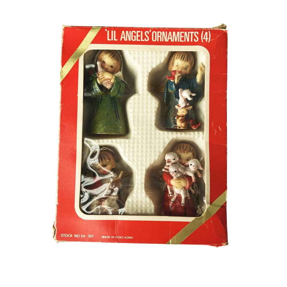 Vintage Lil Angels Ornaments Set of 4 Hong Kong